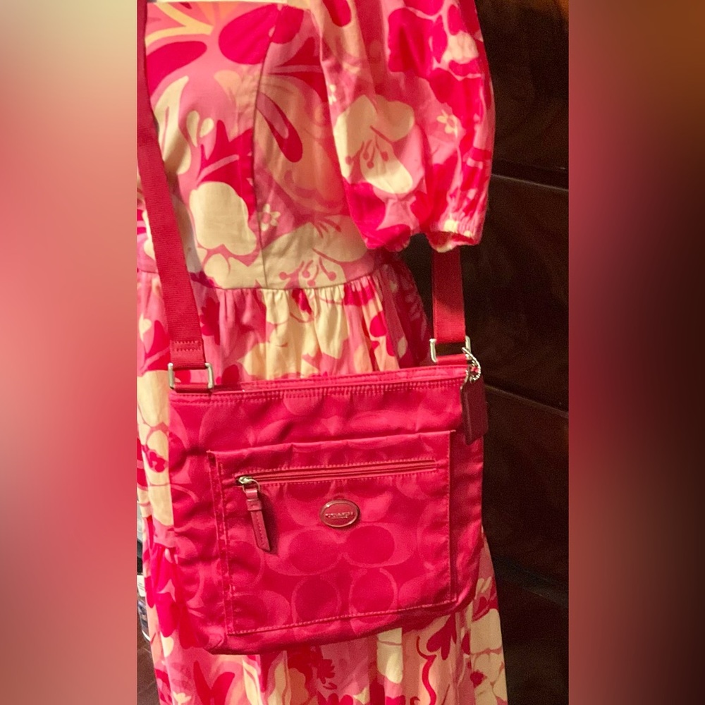 Coach Signature Nylon Crossbody Bag